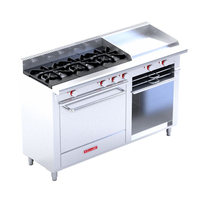 Estufa Múltiple a Gas 2 Quemadores, Asador, Plancha, Gratinador, Freidora, Horno Coriat MULTIPLE PETIT DE PISO