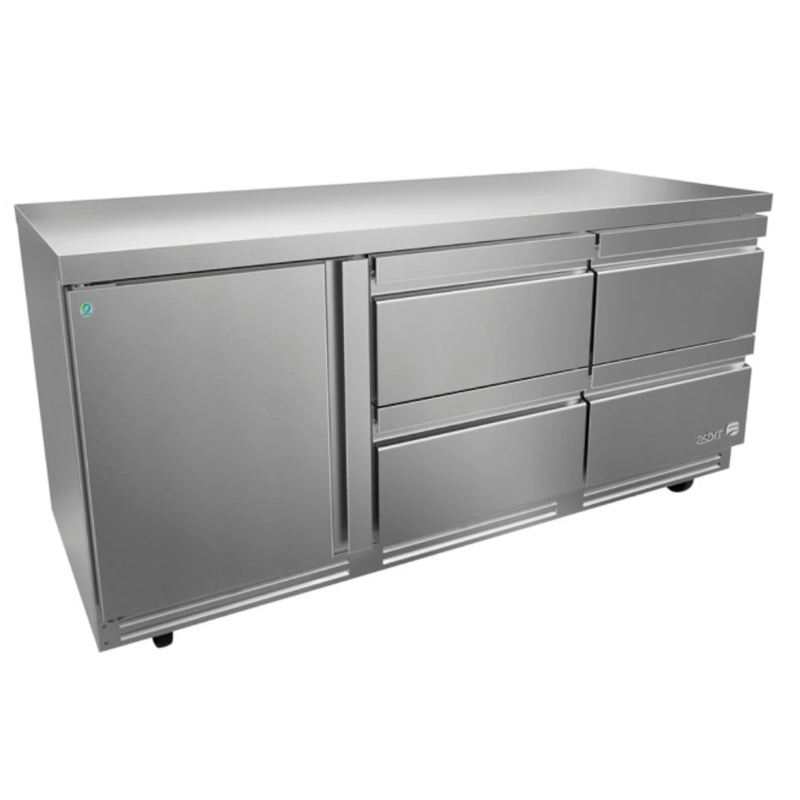 ASBER Mesa Bajo Mostrador Refrigerada – Premium con 1 Puerta y 4 Cajones, 25.4 pies