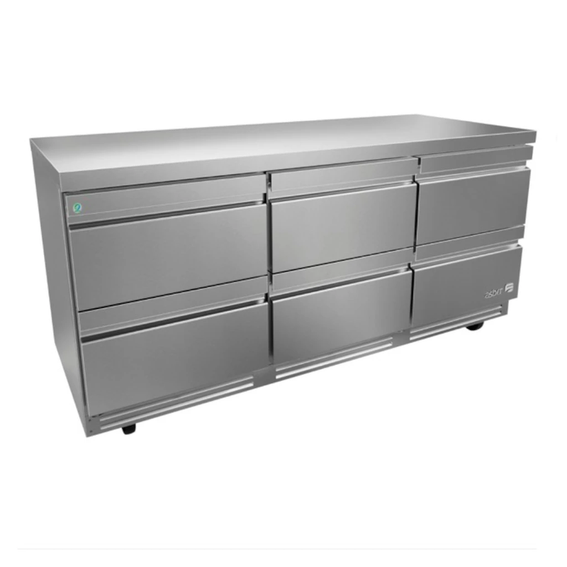 ASBER Mesa Bajo Mostrador Refrigerada – Premium con 6 Cajones, 25.4 pies