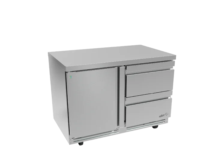 ASBER AUTR-60-D2 P HC Mesa Bajo Mostrador Refrigerada – Premium con 1 Puerta y 2 Cajones, 20.6 pies