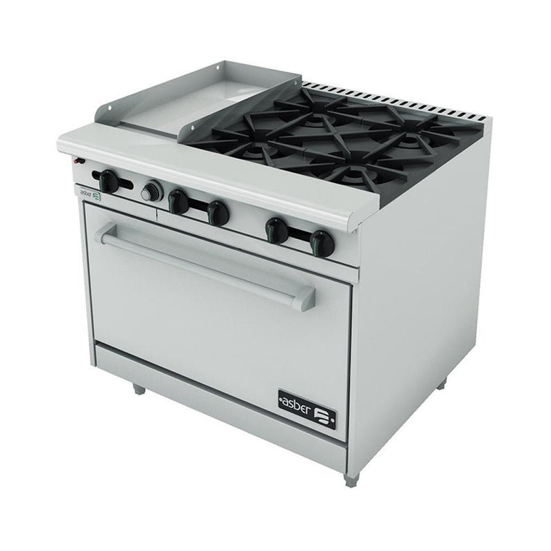 ASBER AEMR-G12-B4-36 Estufa Multiple con Plancha y Horno 4 Quemadores ENVÍO POR COBRAR Estufas / Mixtos / Con y sin Horno ASBER