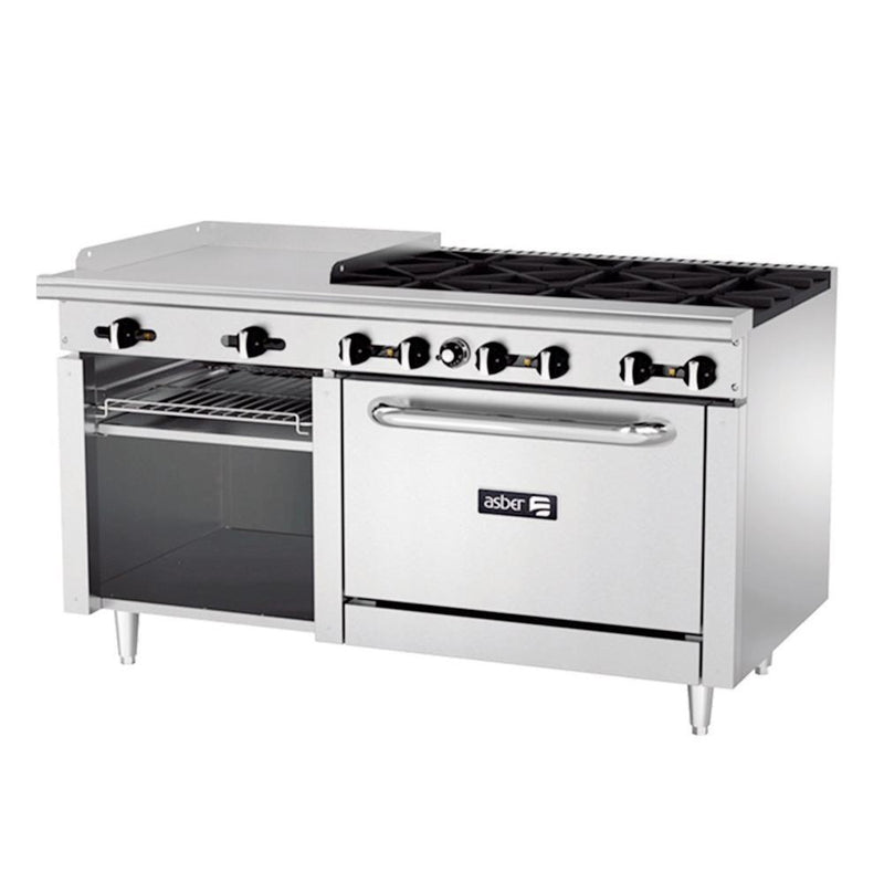 ASBER AEMR-G24-B6-60-H Estufa Múltiple con Plancha y Horno 4 Quemadores ENVÍO POR COBRAR Estufas / Mixtos / Con y sin Horno ASBER