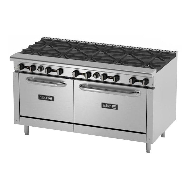 ASBER AER-2-B10-60 Estufa a Gas Doble Horno 10 Quemadores Acero Inoxidable ENVÍO POR COBRAR Estufas / Mixtos / Con y sin Horno ASBER