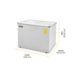 Congelador Tapa de Cristal Plano 7 Pies Rhino CONGECRI-7P