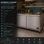 Mesa Refrigerada Bajo Mostrador 2 Puertas s Acero Inox 16.8 Pies Asber AUTR-60 HC