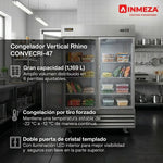 Congelador Vertical Acero Inox Puerta de Cristal 41 Pies Rhino CONVECRI-47