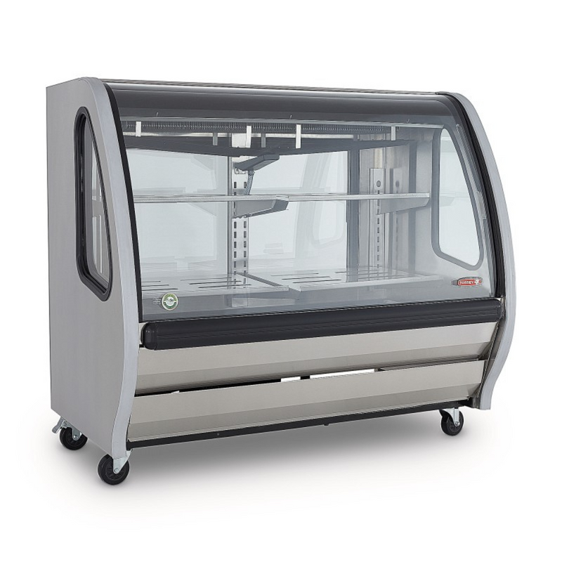 TORREY TEM150AI R290 vitrina exhibidora de vidrio curvo 1m frente, exterior acero inoxidable 1026798