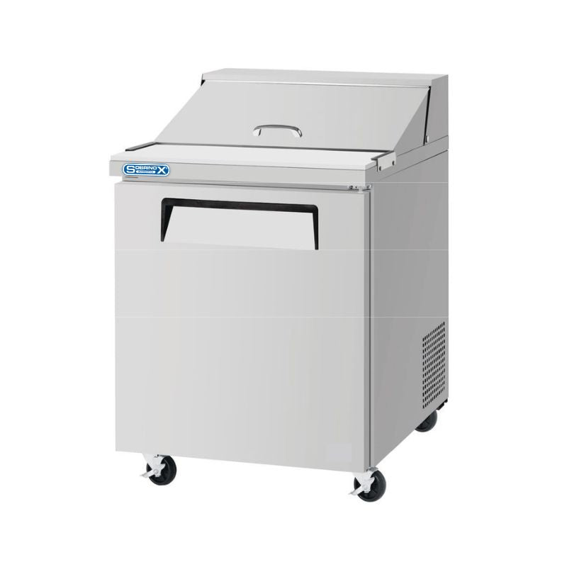Mesa Refrigeradora 1 Puerta Para Preparar Sándwiches Y Ensaladas, 8.94 Pies 1/5 HP 115V Sobrinox MRSS-28-1S