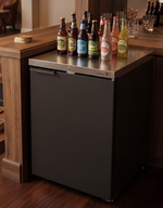 Refrigerador Contrabarra Vinil Negro 1 Puerta 9.6 Pies Asber ABBC-23 HC