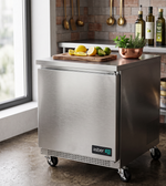 Mesa Congelador Bajo Barra 1 Puerta Acero Inox 6.9 Pies Asber AUTF-27 HC