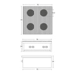 INMEZA 4Qi Parrilla Línea Comercial 4 Quemadores 70 x 70 cm Acero Inoxidable Parrillas INMEZA