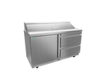 Mesa Refrigerada Para Preparación Ensaladas Premium 1 Puerta 2 Cajones Acero Inox 16.7 Pies Asber APTS-48-12-D2 P HC