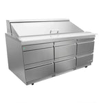Mesa Refrigerada Para Preparación Ensaladas Premium 6 Cajones Acero Inox 25.4 Pies Asber APTS-72-18-D6 P HC
