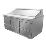 Mesa Refrigerada Para Preparación Ensaladas Premium 6 Cajones Acero Inox 25.4 Pies Asber APTS-72-18-D6 P HC