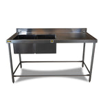 Fregadero 160x70-2 Tarja Izquierda Patas Inoxidable S/E Inmeza F2Ii