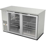 Refrigerador Contrabarra Acero Inox 2 Puertas Cristal Deslizables 15.3 Pies Asber ABBC-24-60-SG-SD HC