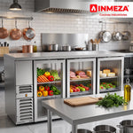 Refrigerador Contrabarra Acero Inox 3 Puertas Cristal Deslizables 18.3 Pies Asber ABBC-24-72-SG-SD HC