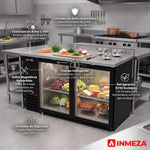 Refrigerador Contrabarra Vinil Negro 2 Puertas Cristal Deslizables 11.3 Pies Asber ABBC-24-48-G SD HC