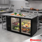 Refrigerador Contrabarra Vinil Negro 2 Puertas Cristal Deslizables 11.3 Pies Asber ABBC-24-48-G SD HC