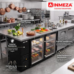 Refrigerador Contrabarra Vinil Negro 2 Puertas Cristal Deslizables 15.3 Pies Asber ABBC-24-60-G SD HC