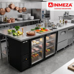 Refrigerador Contrabarra Vinil Negro 2 Puertas Cristal Deslizables 15.3 Pies Asber ABBC-24-60-G SD HC