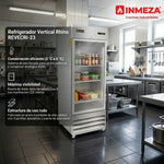 Refrigerador Vertical Acero Inox Puerta de Cristal 23 Pies Rhino REVECRI-23