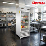 Refrigerador Vertical Acero Inox Puerta de Cristal 23 Pies Rhino REVECRI-23