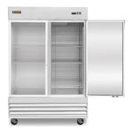 Refrigerador Vertical Acero Inox Puerta de Cristal 47 Pies Rhino REVECRI-47