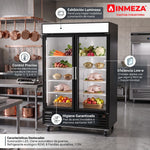 Refrigerador Vertical Vinil Negro 2 Puertas Cristal 49 Pies Asber ARMD-49 HC