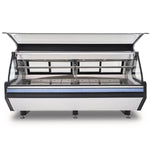 Vitrina Carnicera Tramo Exhibidor Vidrio Frontal Abatible Acero Inox 250cm Torrey TEC250LIFT-AI