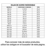 UPDATE SPC-140 Tapa Inoxidable para Olla SPS-32 de 32 Qt 15" (38.1 cm) Utensilios UPDATE