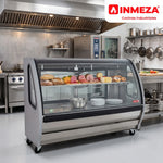 Vitrina Exhibidora Panorámica Vidrio Curvo Blanca 191cm Torrey TEM200B
