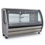 Vitrina Exhibidora Panorámica Vidrio Curvo Acero Inox 191cm Torrey TEM200AI