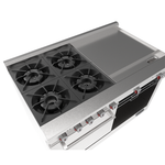 Estufa 4 Quemadores, Horno y Plancha De 2 Pies Drago CG-41PD