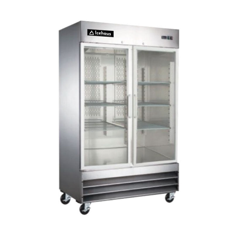 Refrigerador 2 Puertas De Cristal 41 Pies Icehaus RV-2PC-SS-01