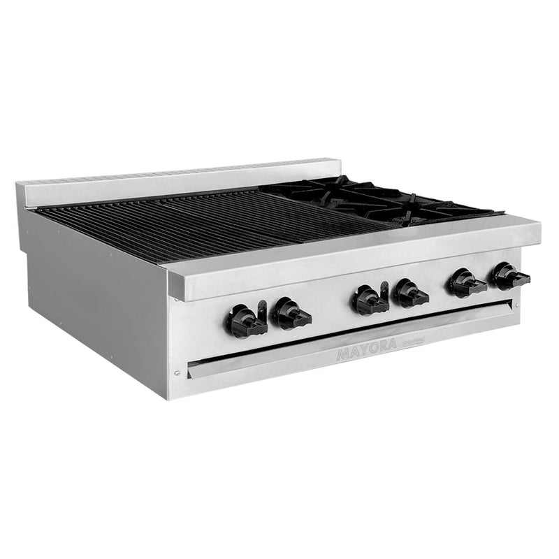 Mayora EM3/2A+1Q Estufa Modular Triple 2 Secciones de Asador, 1 Sección de Quemadores