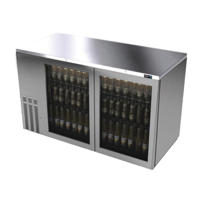Refrigerador Contrabarra Acero Inox 2 Puertas Cristal 19 Pies Asber ABBC-58-SG HC