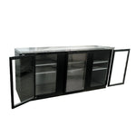 Refrigerador Contrabarra Vinil Negro 3 Puertas Cristal 34.4 Pies Asber ABBC-94G HC