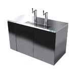 Dispensador Refrigerado de Cerveza Acero Inox 3 Barriles (1/2) 2 Puertas Asber ADDC-68-S HC