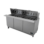 Mesa Refrigerada Para Preparación 3 Puertas Acero Inox 20.6 Pies Asber APTM-72-30 HC
