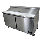 Mesa Refrigerada Para Preparación Ensaladas 2 Puertas Acero Inox 16.8 Pies Asber APTS-60-16 HC
