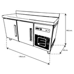 Mesas de Trabajo Refrigerada 2 Puertas Acero Inox 9 Pies Asber ASTR-60 HC
