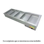 Cuba Caliente Baño Maria Electrico 5 Insertos GN-1/1 220V Edenox DBM-511-S-W
