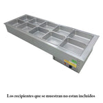 Cuba Caliente Baño Maria Electrico 5 Insertos GN-1/1 220V Edenox DBM-511-S-W