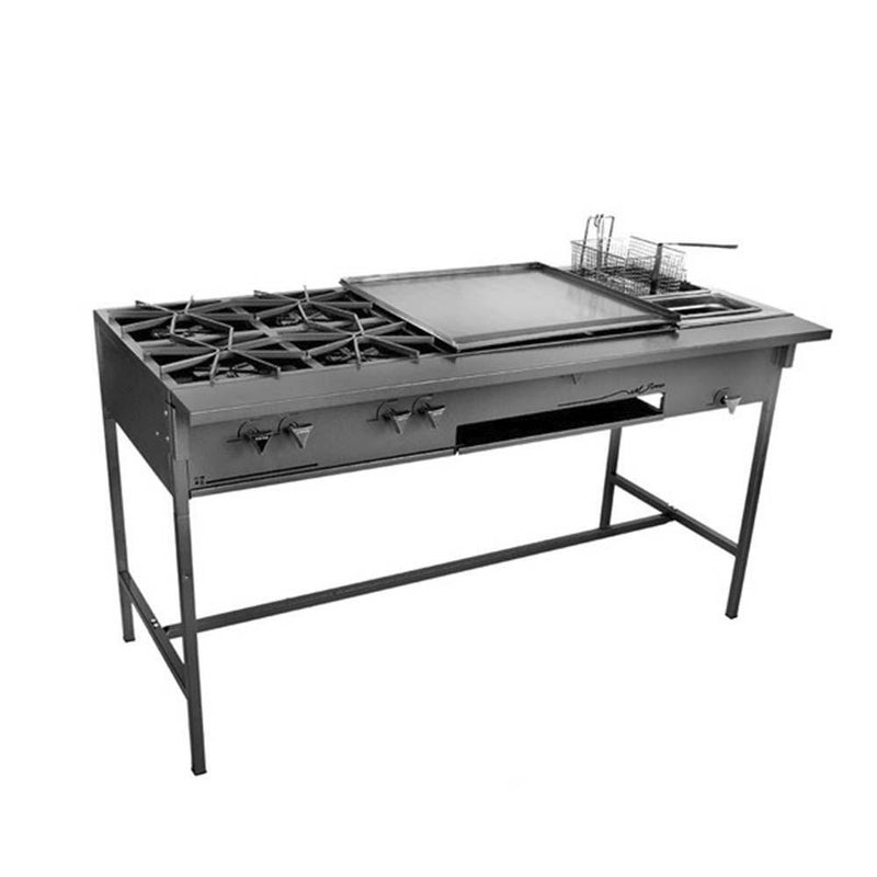 Parrilla 4 Quemadores Plancha Freidor Gas LP Ferro 16543004