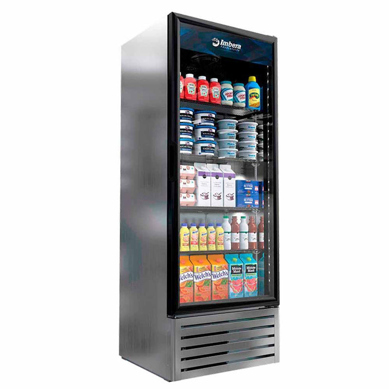 Refrigeracion Vertical 1 Puerta Cristal Acero Inox Luz Led 12 Pies (1021744) Imbera VR12 D