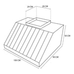Campana 1 m Acero Inoxidable Piramidal Pared INMEZA FACTORY C-100i