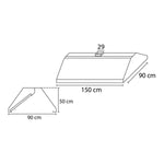 Campana 1.5 m Acero Inoxidable Piramidal Central INMEZA FACTORY CPI-150i