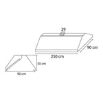 Campana 2.5 m Acero Inoxidable Piramidal Central INMEZA FACTORY CPI-250i