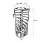 Carro Rack Espiguero Negro 18 Charolas INMEZA FACTORY EER18